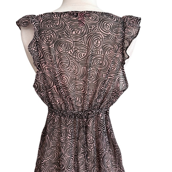 BETSEY JOHNSON Intimates Y2K Sheer Babydoll Swirl Print Mini Dress Size Medium - Picture 8 of 15
